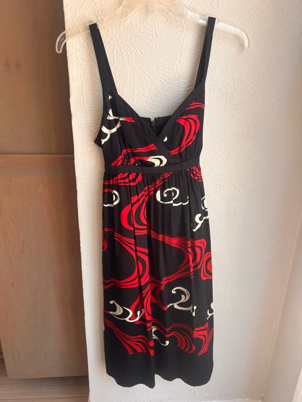 Maggy London black and red silk charmeuse babydoll dress Size 4 - Picture 4 of 12